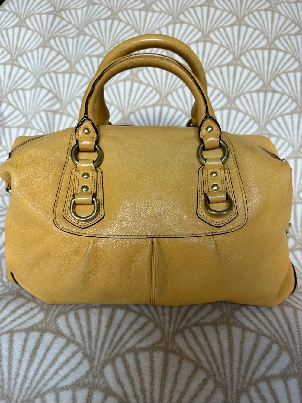Coach Mustard Yellow Leather Satchel with Tags
